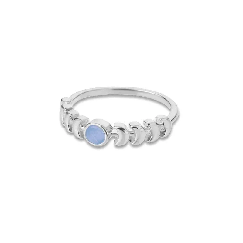 Opal Crescent Moon Ring - Glova