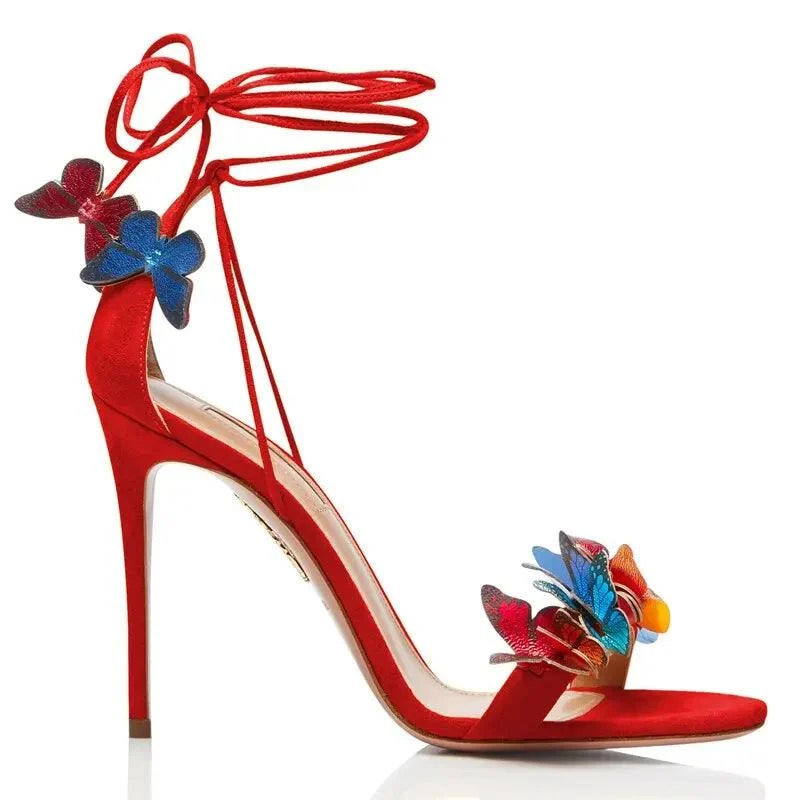 Open Toe Cover Heel Butterfly Sandals - Glova