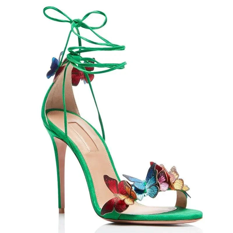 Open Toe Cover Heel Butterfly Sandals - Glova