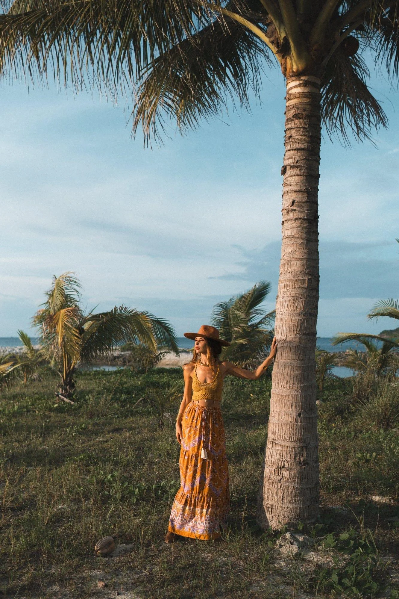 Orange Boho Style Vintage Skirt - Glova