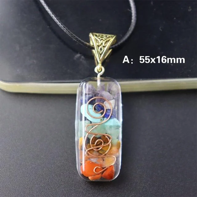 Orgone Seven Chakras Energy Pendant Necklace - Glova