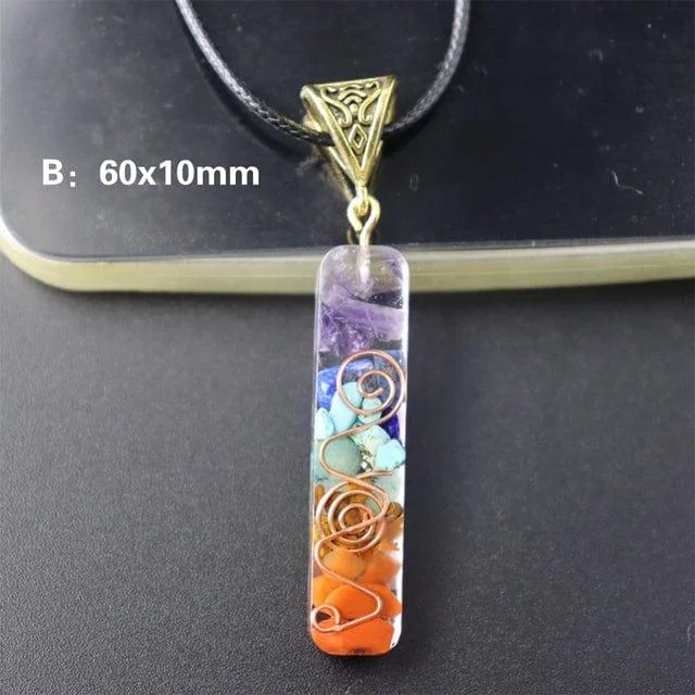 Orgone Seven Chakras Energy Pendant Necklace - Glova