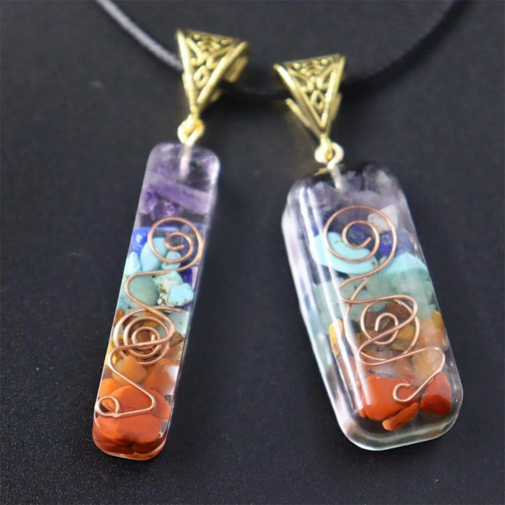 Orgone Seven Chakras Energy Pendant Necklace - Glova