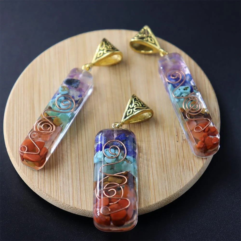 Orgone Seven Chakras Energy Pendant Necklace - Glova