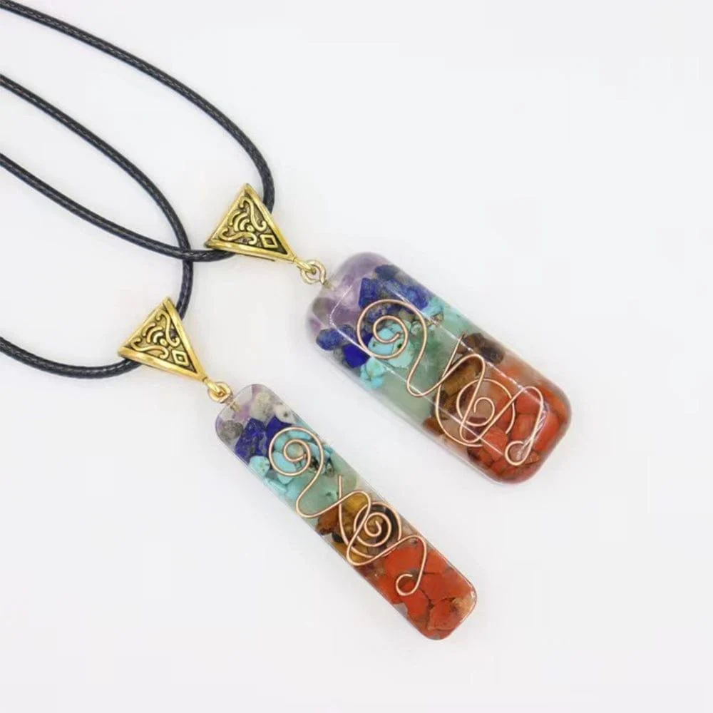 Orgone Seven Chakras Energy Pendant Necklace - Glova