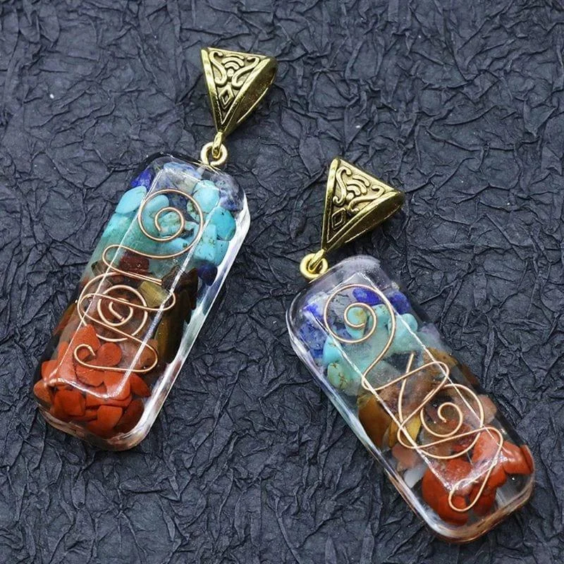 Orgone Seven Chakras Energy Pendant Necklace - Glova