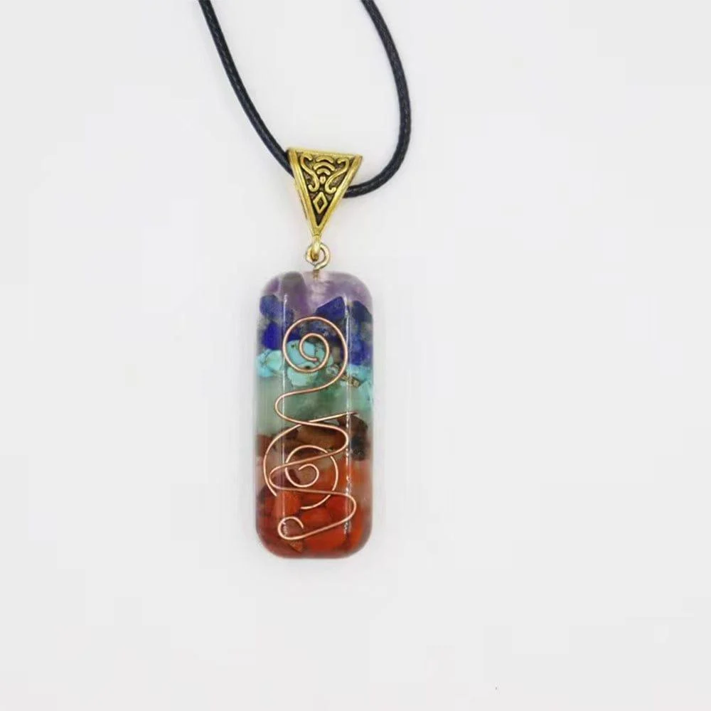 Orgone Seven Chakras Energy Pendant Necklace - Glova