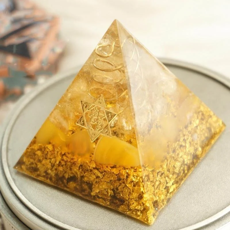 Orgonite Citrine Crystal Pyramid - Glova