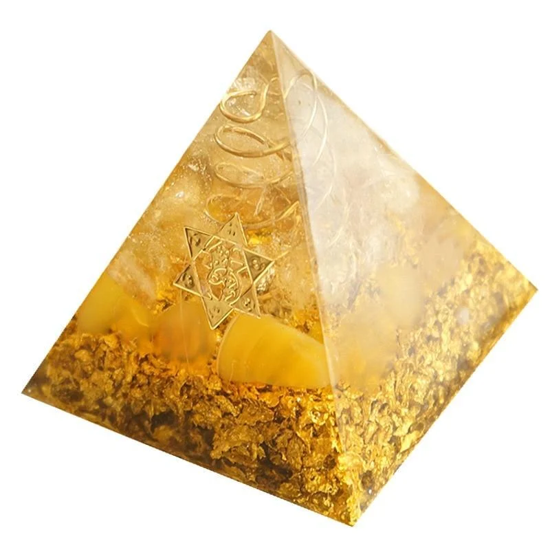 Orgonite Citrine Crystal Pyramid - Glova