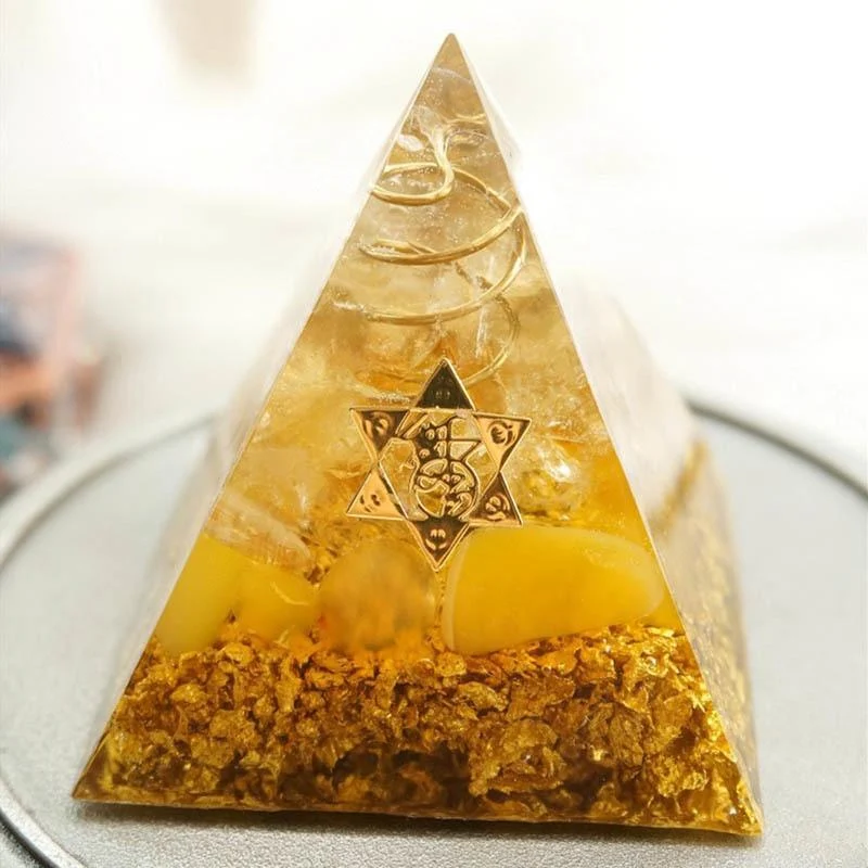 Orgonite Citrine Crystal Pyramid - Glova