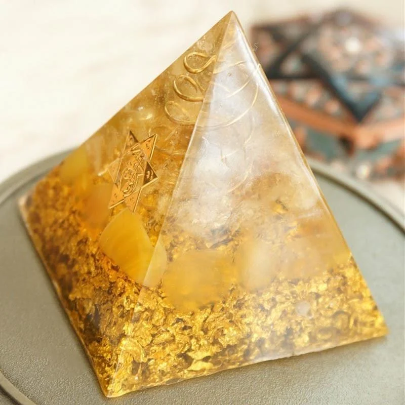 Orgonite Citrine Crystal Pyramid - Glova