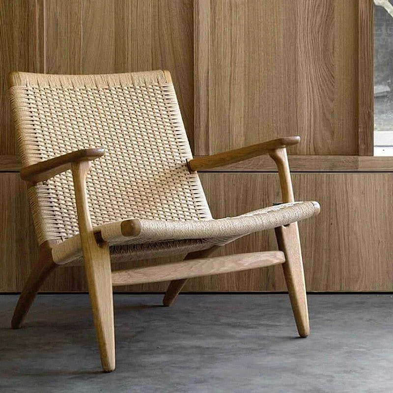 Otis Lounge Rattan & Wood Chair - Glova