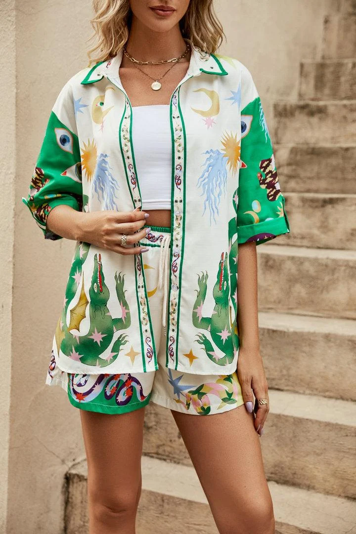 Ottilia Shirt & Shorts Boho Set - Glova