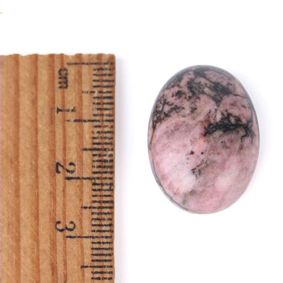 Oval Natural Black Line Rhodonite Stones - Glova