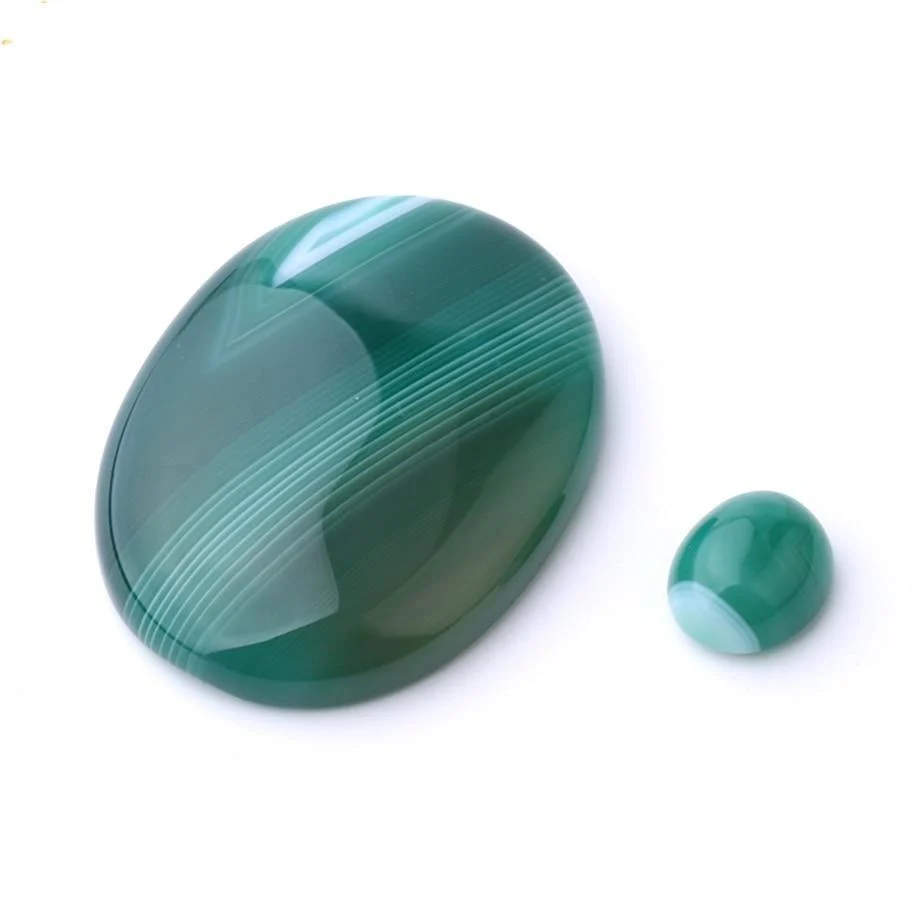 Oval Natural Green Agate Stones - Glova