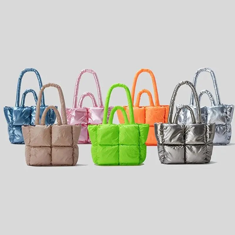 Padded Quilted Nylon Shopping Tote Bags - Glova