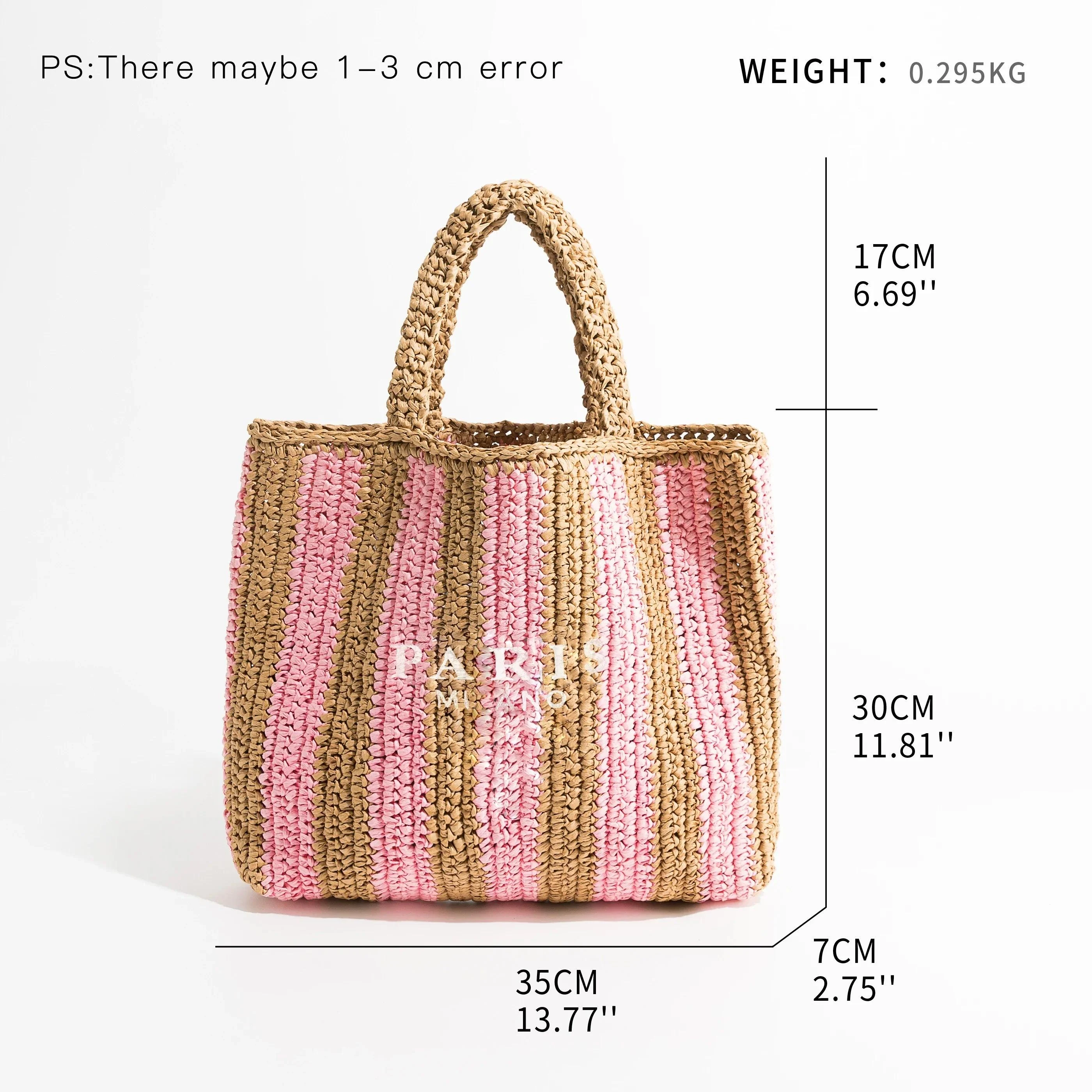 Paris Straw Knit Shopper Totes - Glova