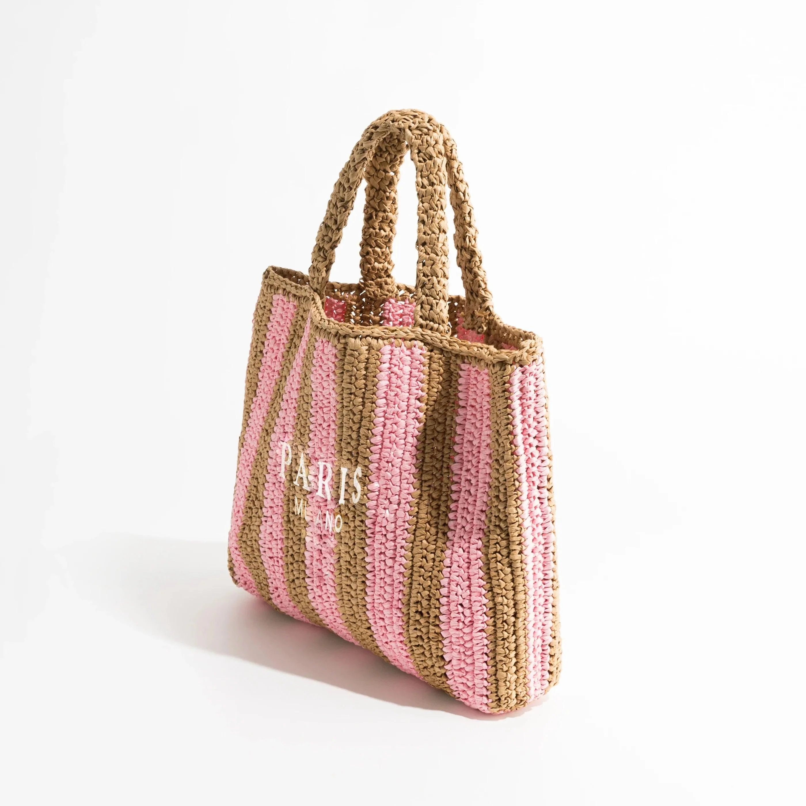 Paris Straw Knit Shopper Totes - Glova