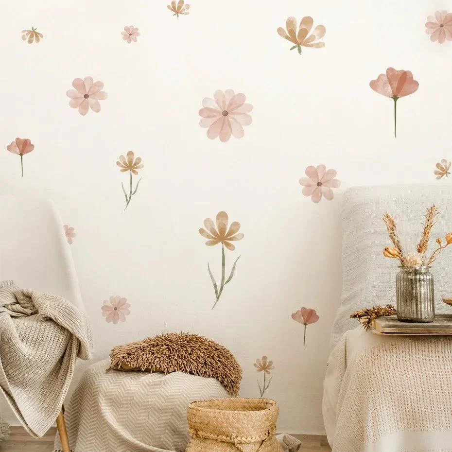 Pastel Flowers Wall Decal Set - Glova