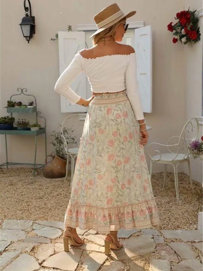 Pastel Garden Symphony Maxi Skirt - Glova