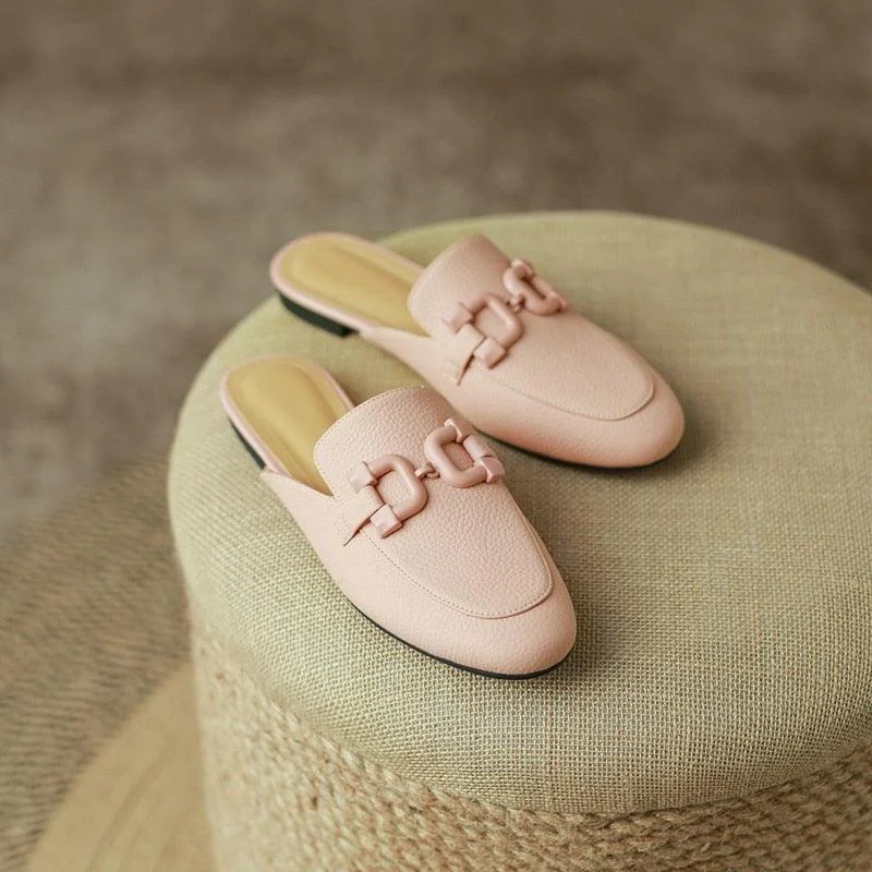 Pastel Horsebit Buckled Mule Slippers - 6 Colors - Glova