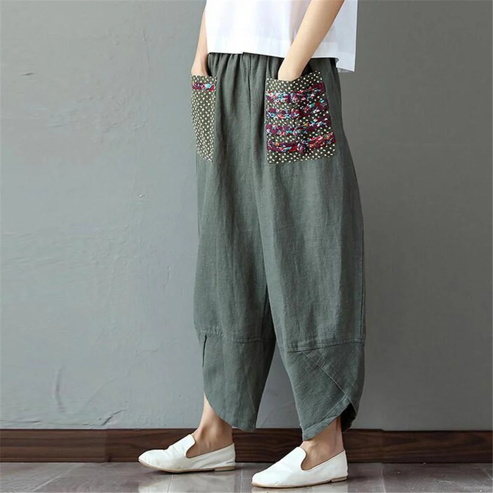 Patchwork Pocket Harem Pants (2 Colors) - Glova