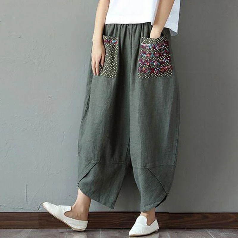 Patchwork Pocket Harem Pants (2 Colors) - Glova