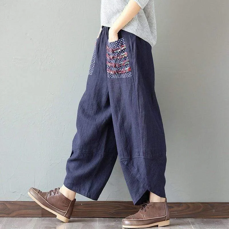 Patchwork Pocket Harem Pants (2 Colors) - Glova