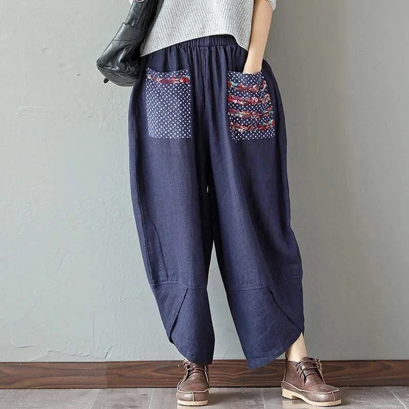 Patchwork Pocket Harem Pants (2 Colors) - Glova