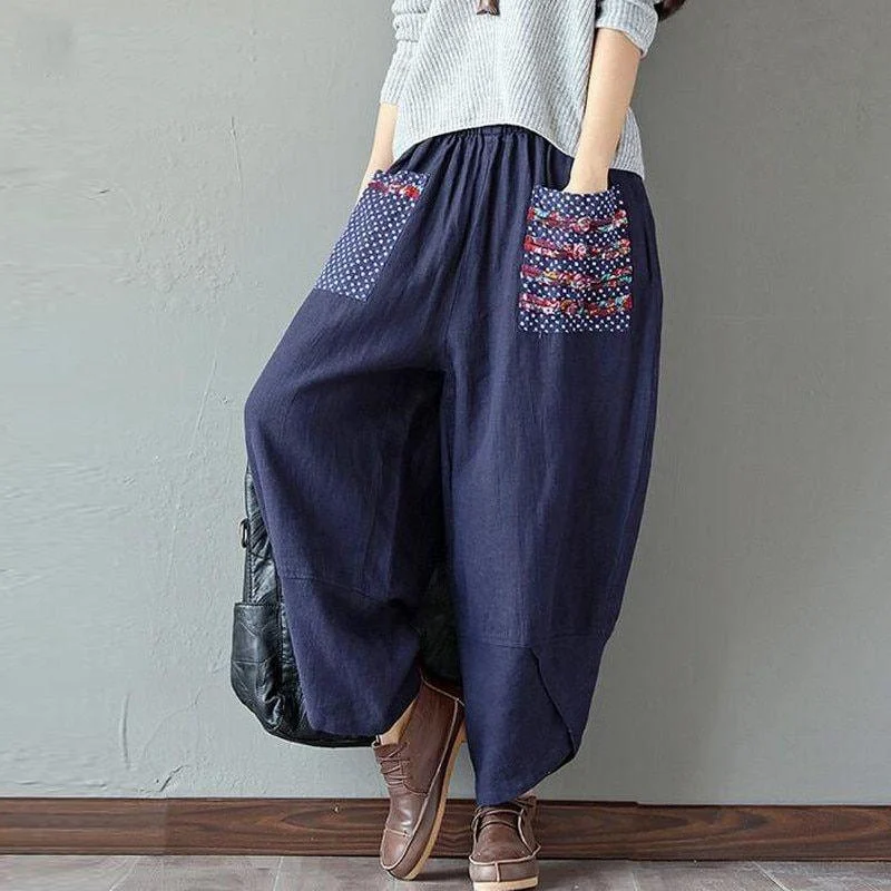 Patchwork Pocket Harem Pants (2 Colors) - Glova