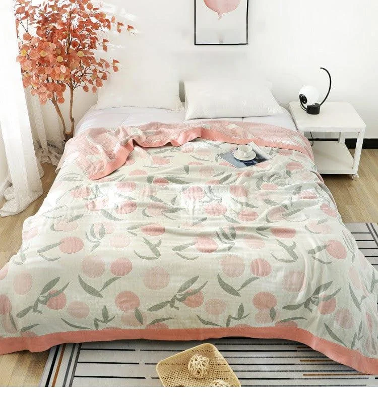 Peaches Bedspread Blanket - Glova