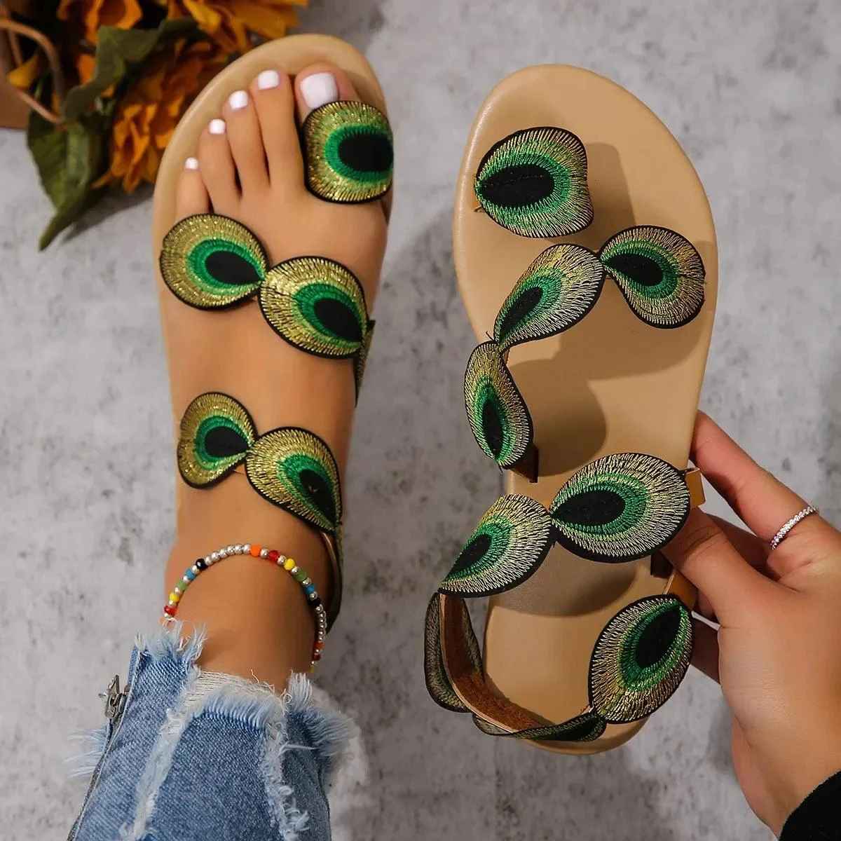 Peacock Sandals - Glova