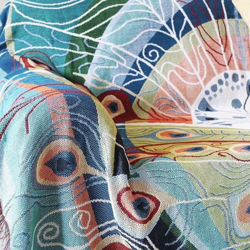 Peacock Throw Blanket - Glova