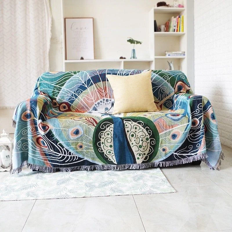 Peacock Throw Blanket - Glova