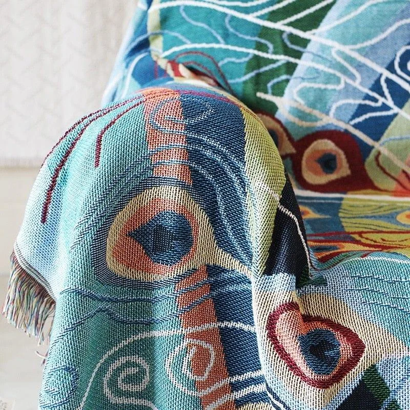 Peacock Throw Blanket - Glova