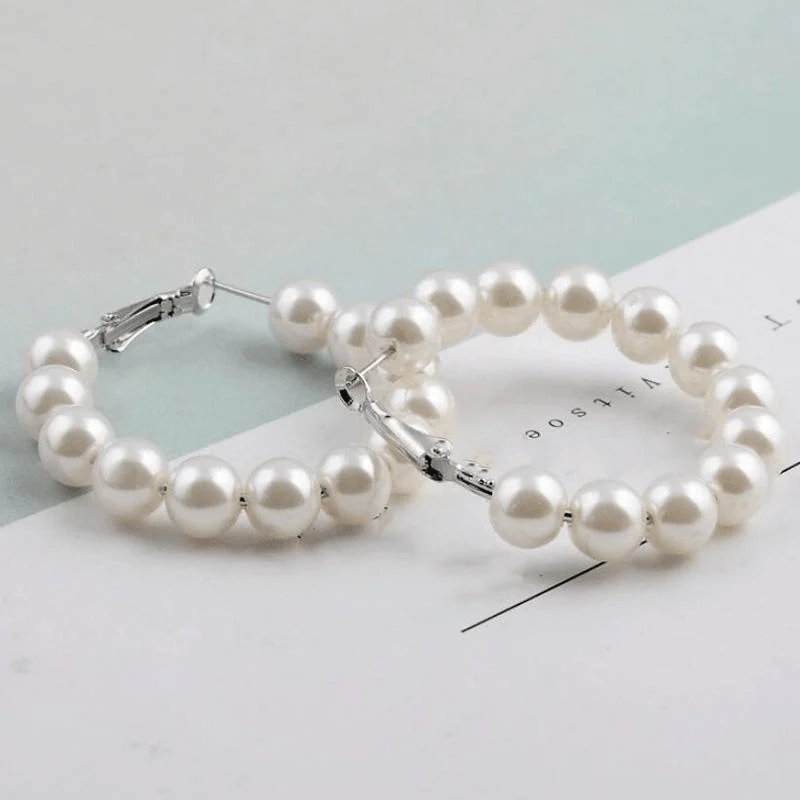 Pearl Hoop Earrings - Glova