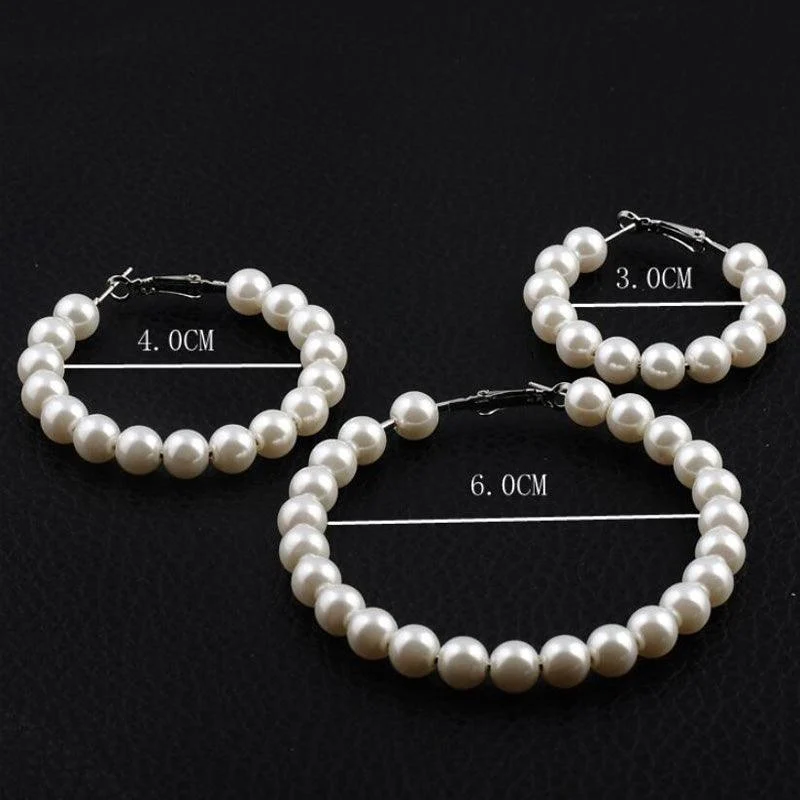 Pearl Hoop Earrings - Glova