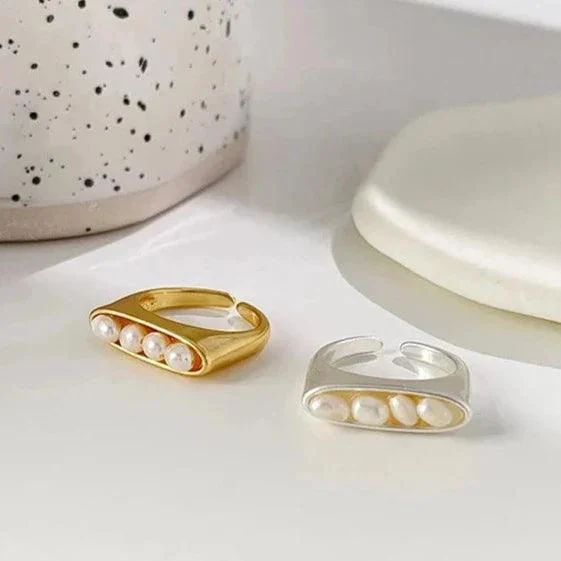 Pearl Pea Pods Rings - Gold or Silver - Glova