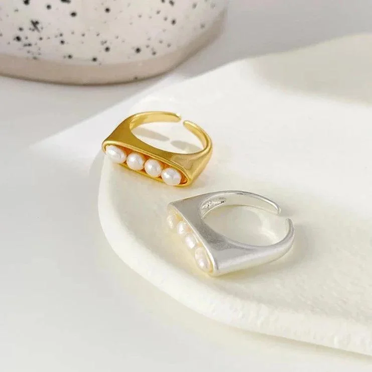 Pearl Pea Pods Rings - Gold or Silver - Glova