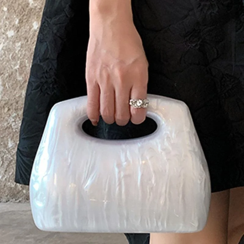 Pearlescent Acrylic Box Clutch - 4 Colors - Glova