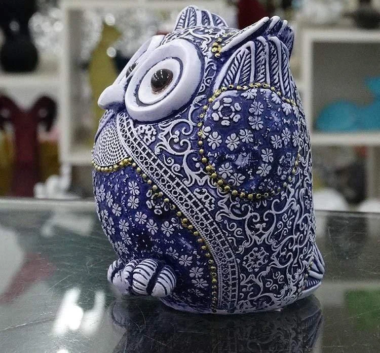 Peekaboo Blue Owl Figurines 3pcs - Glova