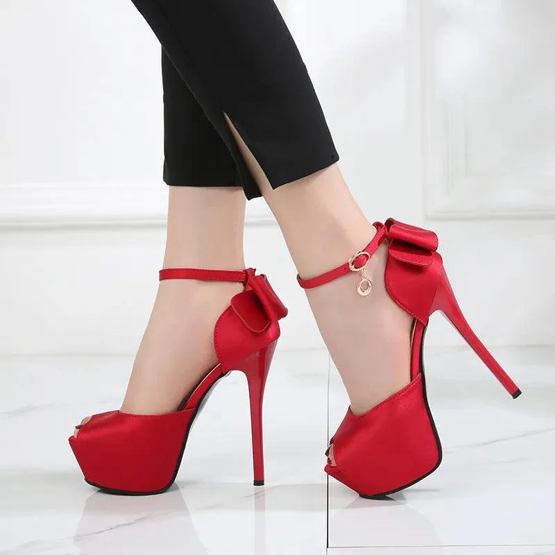 Peep Toe Women Stiletto High Heels Shoes - Glova