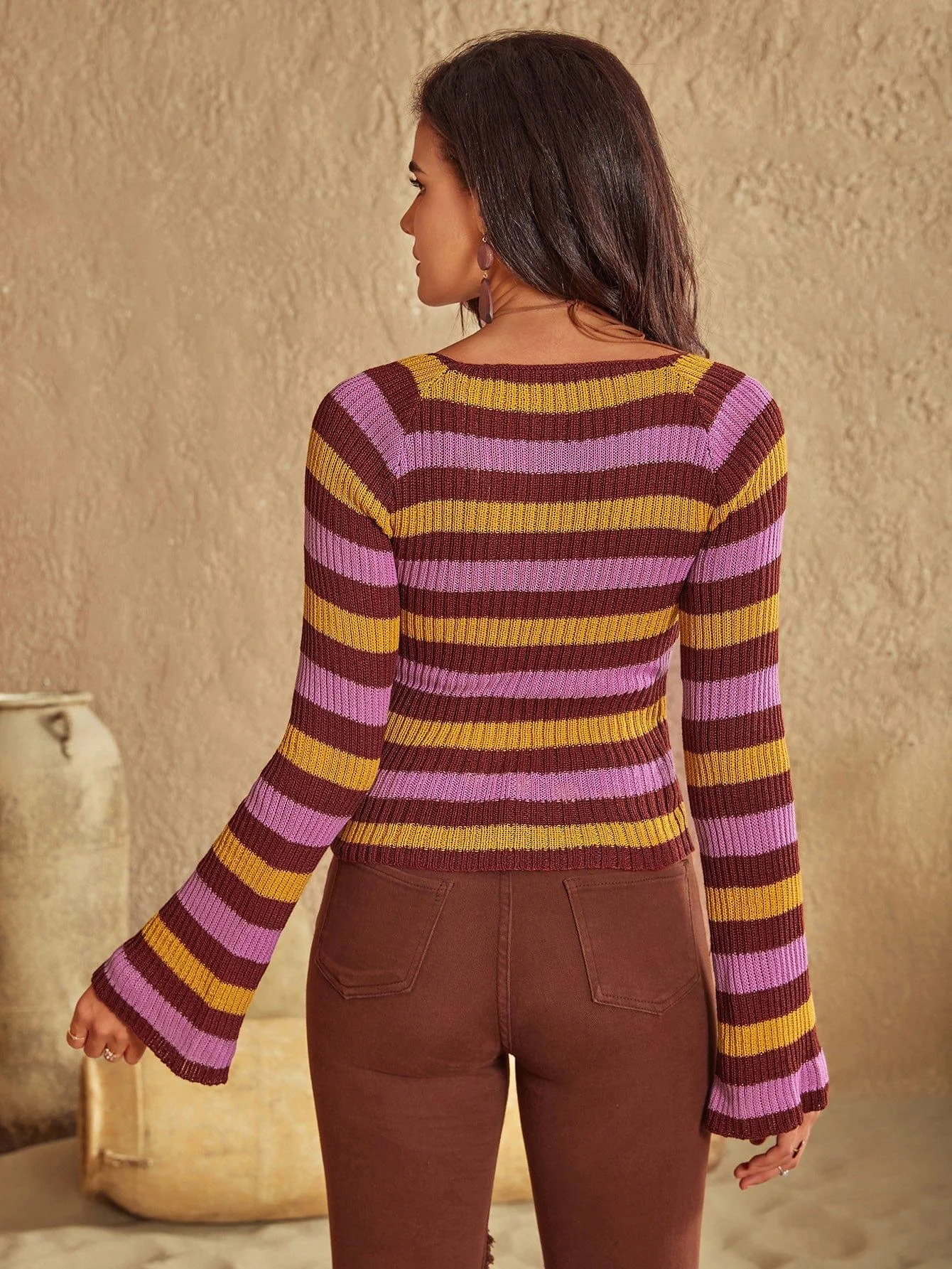 Persia Striped Knit Sweater - Glova