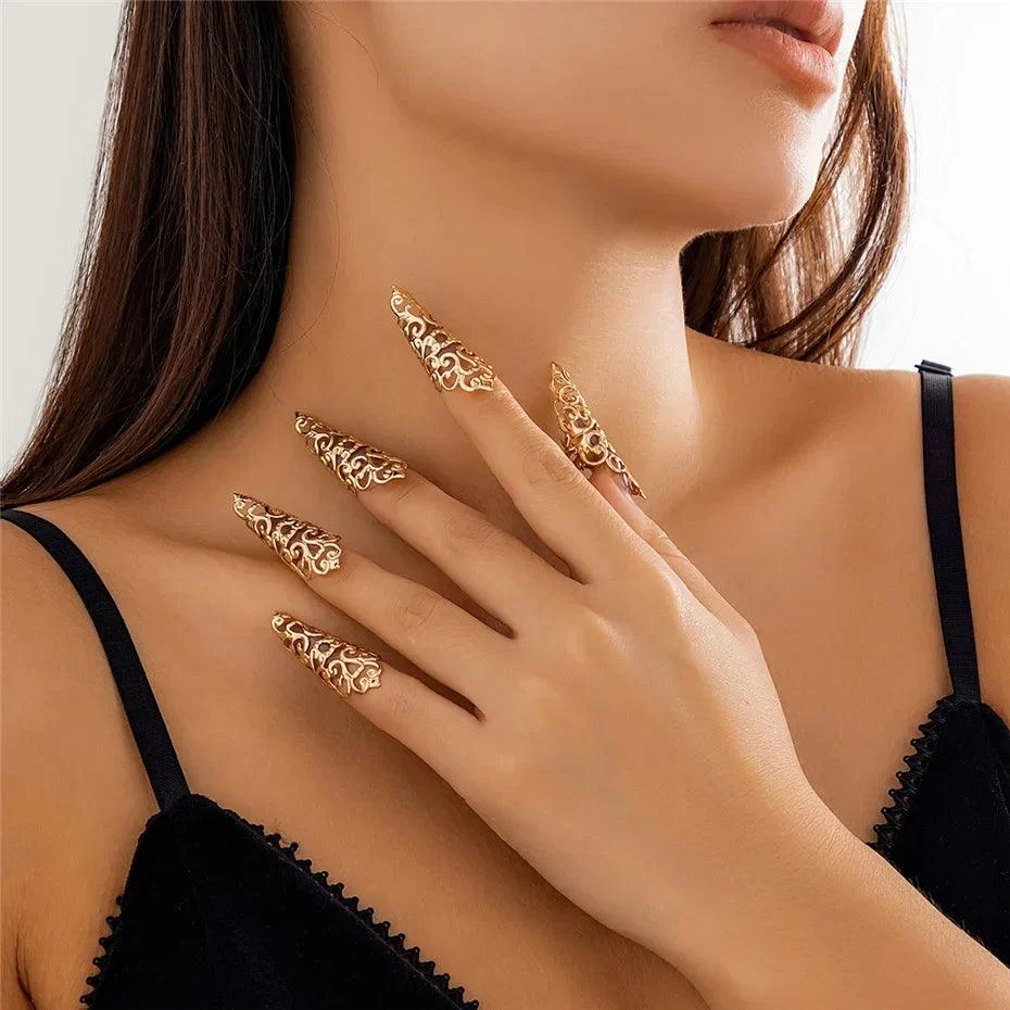 Persian Motif Finger Nail Rings - Glova