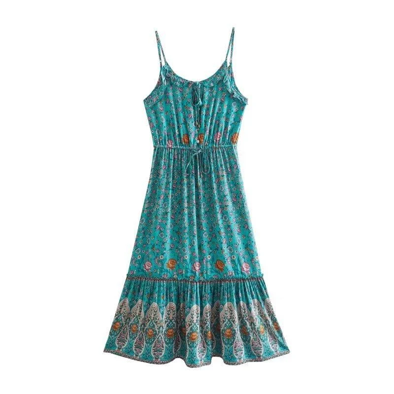 Phylia Boho Midi Dress - Glova