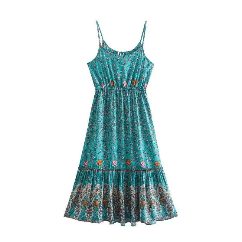 Phylia Boho Midi Dress - Glova