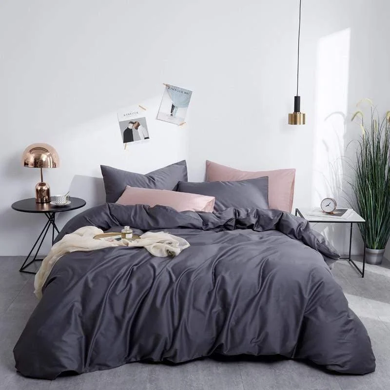 Plain Silky Soft Duvet Cover Set - Glova