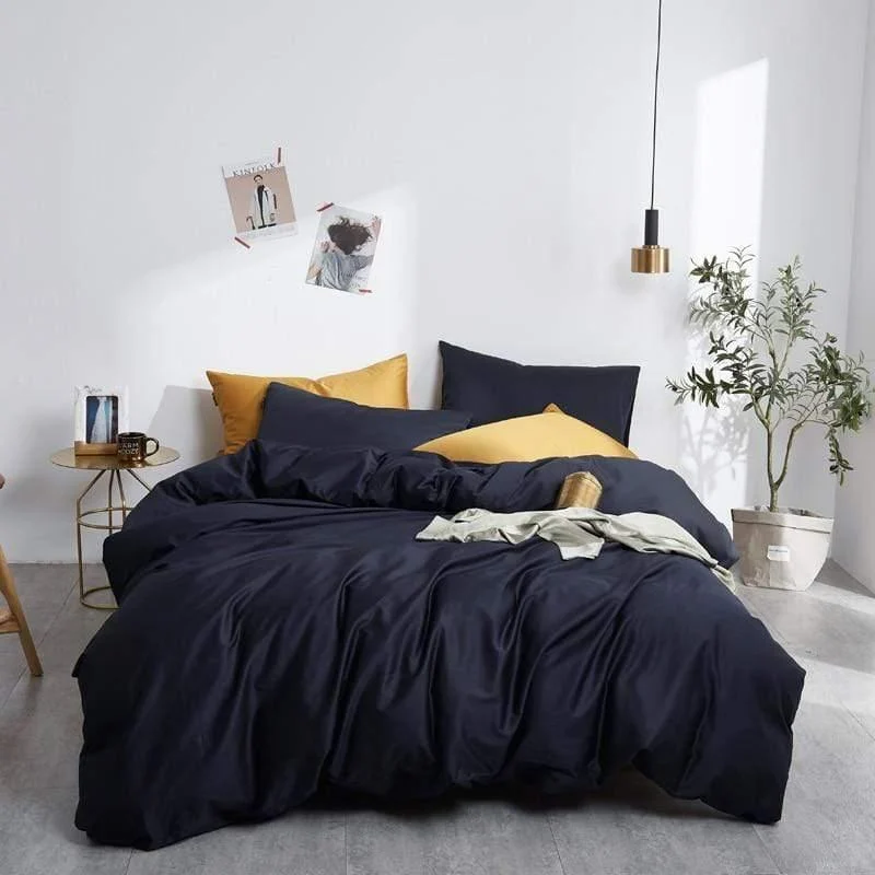 Plain Silky Soft Duvet Cover Set - Glova