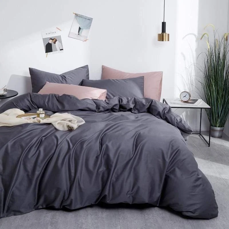 Plain Silky Soft Duvet Cover Set - Glova