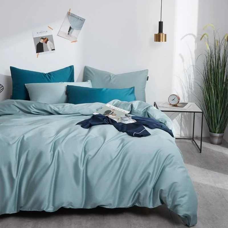 Plain Silky Soft Duvet Cover Set - Glova